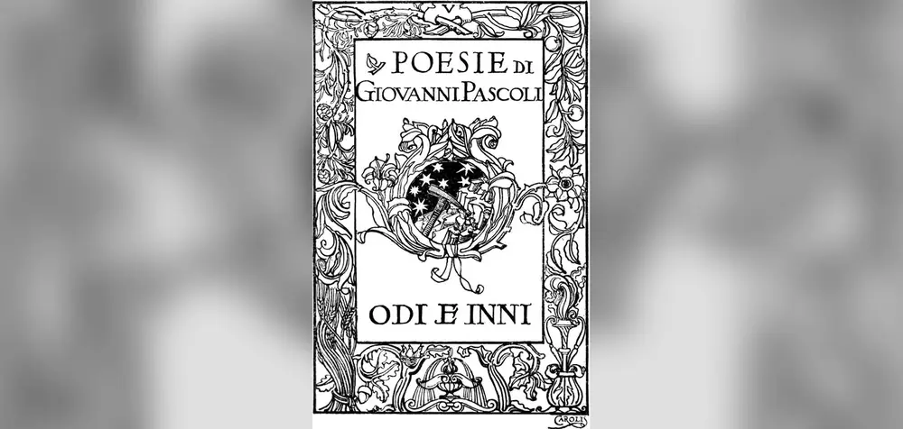 帕斯科利诗集《颂歌与赞美诗》（Odi e inni）封面（阿道夫·德·卡罗利斯绘）