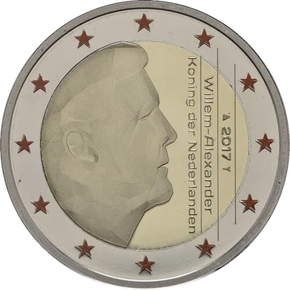 PS-NL · 2017–2019 精制币套装中另含的“红色欧盟星”2 欧元硬币